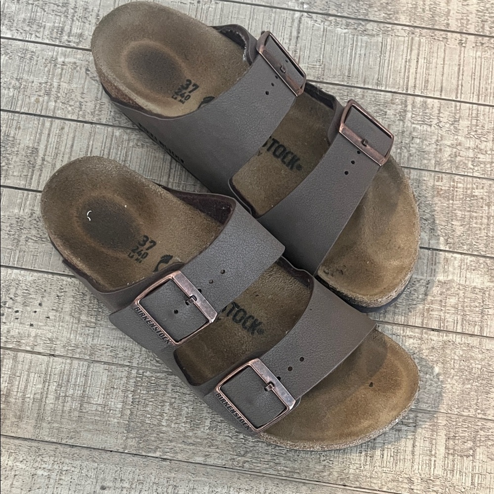 Birkenstock Dark Brown Double Strap Sandals
